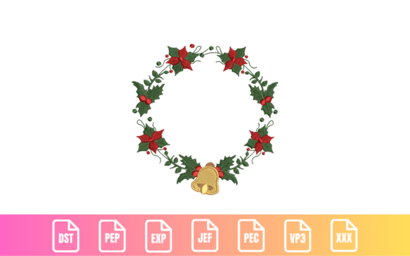 Christmas Floral Wreath with Bells