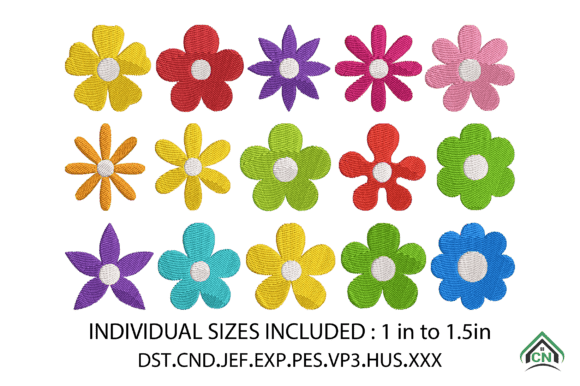 Mini Daisy Flowers Embroidery Design