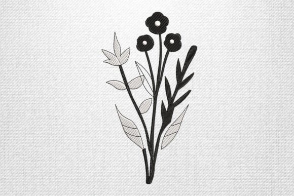 Minimalist Floral Embroidery Design