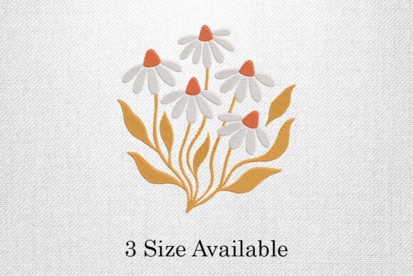 Rustic Daisy Bloom Embroidery Design