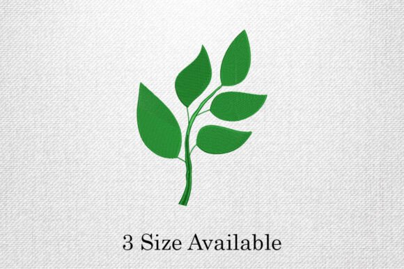 Simple Green Leaf Embroidery Design