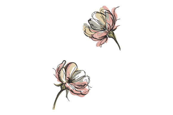 Vintage Sketch Flowers: Soft, Timeless Embroidery for Meaningful Gifts