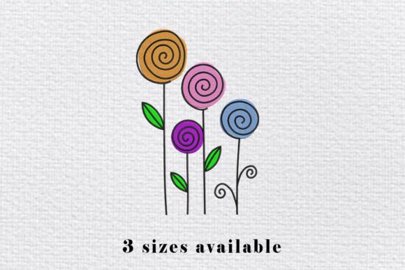 Whimsical Spiral Flowers